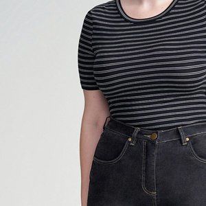 Universal Standard Crew Tee - B/W NWOT in 2XS 6-8